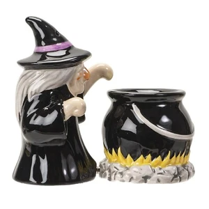 Pacific Trading Witch and Cauldron Salt and Pepper Shaker Set 2.2 Inch - Picture 1 of 5
