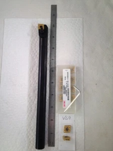 NEW 3/4" BORING BAR S12S-MCLNR-4 W/ 10 RTW CNMG 432 MM1 CARBIDE INSERTS (V69) - Picture 1 of 8