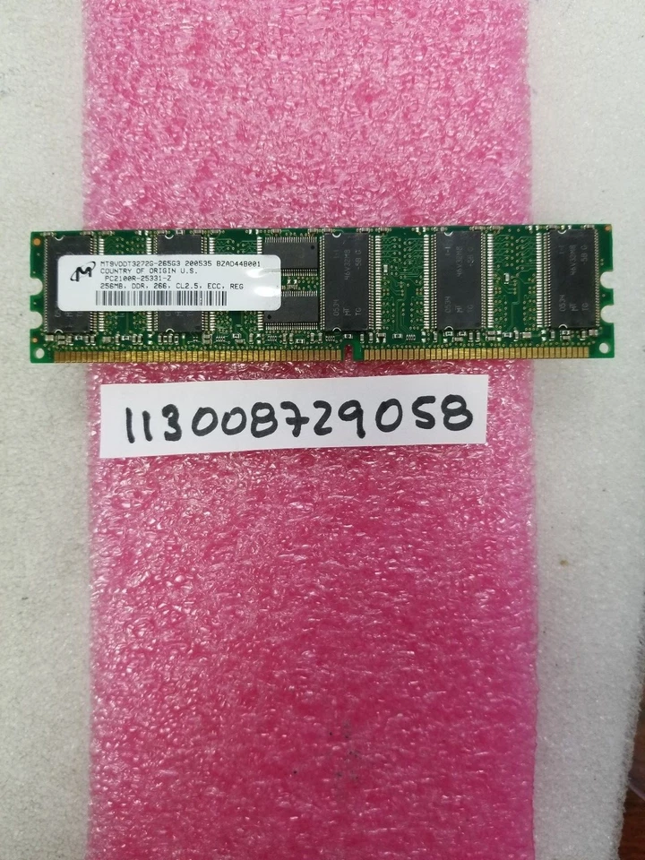 256MB PC DDR1 DDR PC2100R DDR-266 2100 266MHZ 184PIN ECC-REG RDIMM 32X8 SINGLE - Image 1 of 1