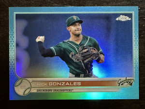 2022 Topps Pro Debut Chrome Aqua Refractor Nick Gonzales /75 No. PDC-97