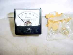 Simpson 0-100 mA Milliamps DC Panel Meter Tested Good Small Size - Picture 1 of 5