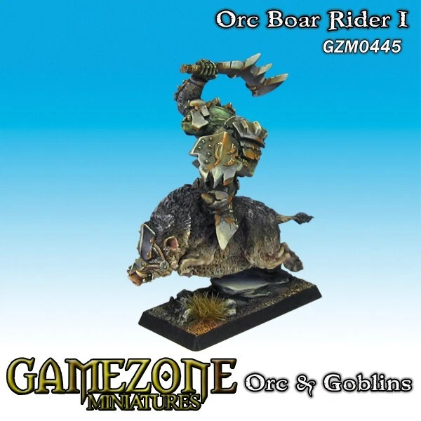 Gamezone GZM0445 Orc Boar Rider I Orcos y Goblins Guerrero Montado Miniatura Nuevo en Caja Foto 1 de 1