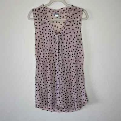 Sheer Pink Polka Dot Maternity Tank M - Image 1 of 4