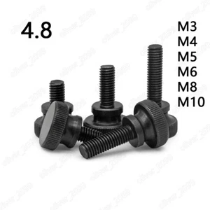 Black 4.8 Steel Knurled Thumb Screws M3 M4 M5 M6 M8 M10 - Picture 1 of 6