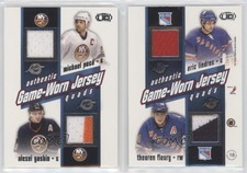 2002 Pacific Heads Up Game-Worn Jersey Quads Alexei Yashin Eric Lindros #18 HOF