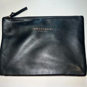 Anastasia Beverly Hills Black Pebbled Leather Makeup Bag w/ Zipper Closure! - Picture 1 of 3