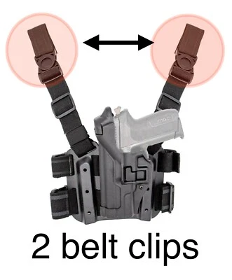 BLACKHAWK Serpa CQC Holster drop leg Belt Clips - Black Hook & Loop Replacement - Image 1 of 4