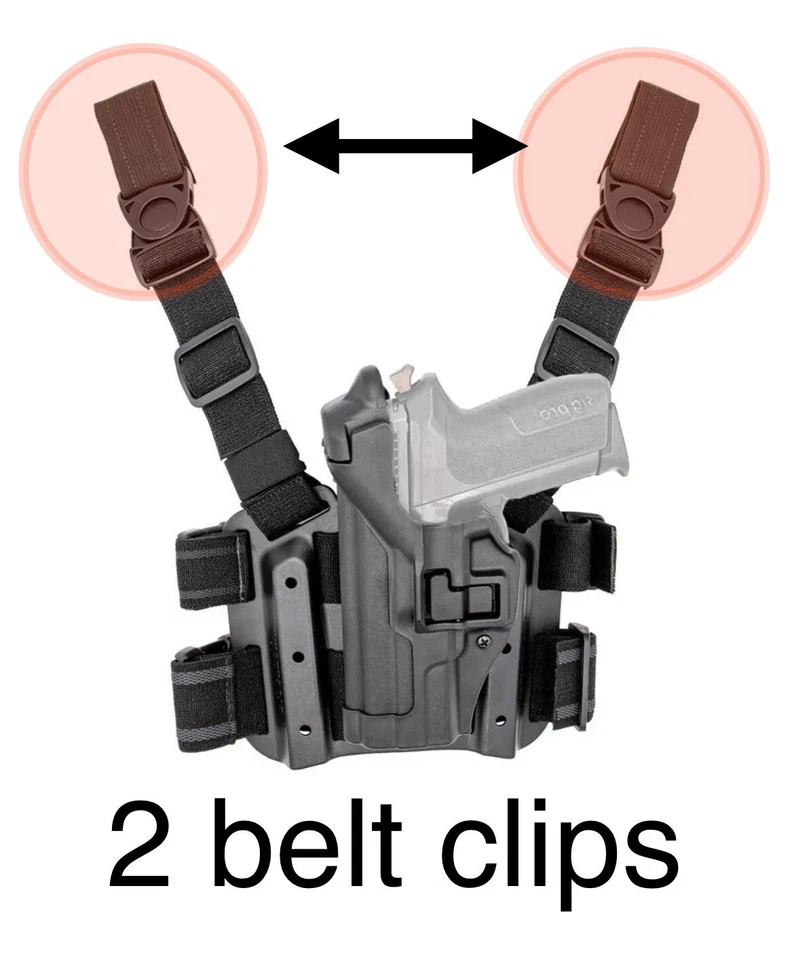 BLACKHAWK Serpa CQC Holster drop leg Belt Clips - Black Hook & Loop Replacement - Image 1 of 4