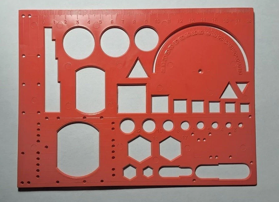 PLASTIC DRAFTING RULER TEMPLATES USSR SOVIET UNION PROTRACTOR - Image 1 of 1