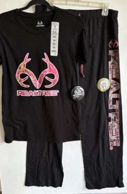 Pantalón y camiseta Realtree para dormir para mujer XL camuflaje deletrear atletismo Foto 1 de 3