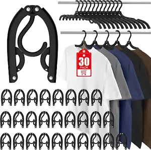 30 Pcs Portable Foldable Travel Hangers for Clothes Drying and Organizing - Picture 1 of 12