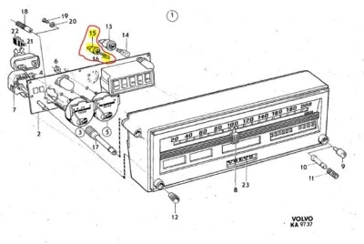 SOCKET, Instrument Cluster, warning lights -- 1968-1970 Volvo 140, 142,144,145 - Image 1 of 4
