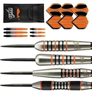 Solarfox Tungsten Darts Set 22g - 30g grams Black Orange Ringed Torpedo Bomb - Picture 1 of 22