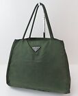 Authentic PRADA Greenish Nylon Tote Bag Purse #55889