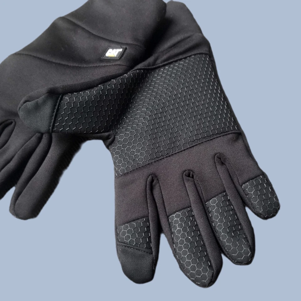 Guantes con pantalla táctil forrados de vellón negros CAT Caterpillar, unisex pequeños/medianos, nuevos Foto 1 de 4