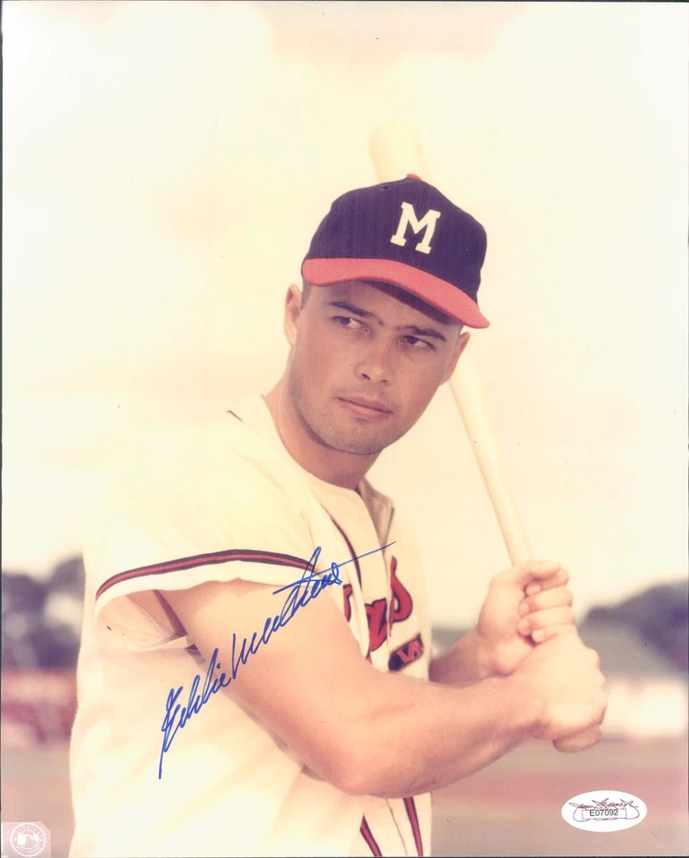 1953-65 Eddie Mathews Milwaukee Braves Signed 8x10 Color Photo (JSA) - Image 1 of 1