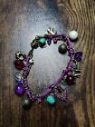 Bohemian Style Ankle Bracelet Multicolor Beads & Charms Heart Love India 9 in.