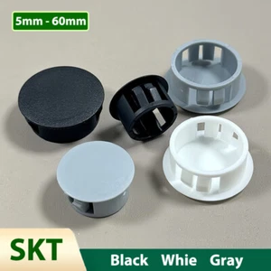 Nylon Plastic Hole Plug Snap-on Cover Blanking End Caps Round Grommet 5mm-60mm - Picture 1 of 62