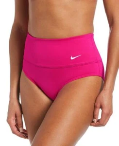 Nike Swim Women's Essential High Waist Bikini Bottom Firberry - Picture 1 of 3