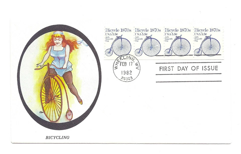 1901 5.9c Bicycle 1870s New Direxions FDC  - Image 1 of 1