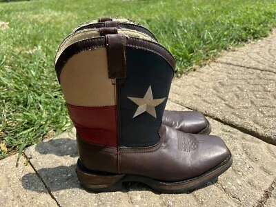 Botas ocidentais patrióticas bandeira americana Durango crianças grandes tamanho EUA 5,5 - Imagem 1 de 4