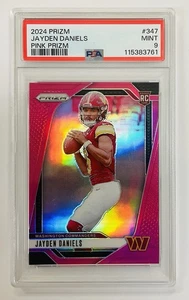 2024 Panini Prizm Jayden Daniels #347 Pink PSA 9 Mint Commanders - Picture 1 of 3