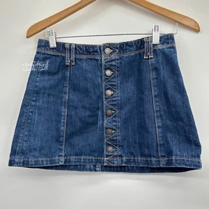 Hollister Button-Front Denim Mini Skirt Size 26 - Picture 1 of 4