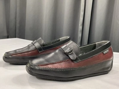 Mocasines de conducción Mephisto para mujer de cuero negro/borgoña talla 6,5 hebilla Y2K oficina Foto 1 de 4