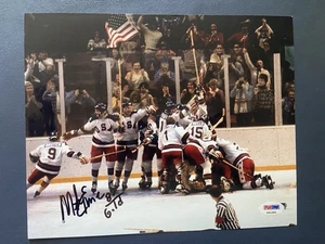 Mike Eruzione Signed 8x10 Photo - PSA COA - 1980 Hockey Miracle on Ice Captain - Picture 1 of 2