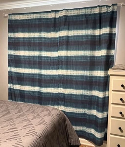 Pillowfort Blue Ombre Stripe Curtains Set of 2 Window Panels Lined Pocket Top - Picture 1 of 11