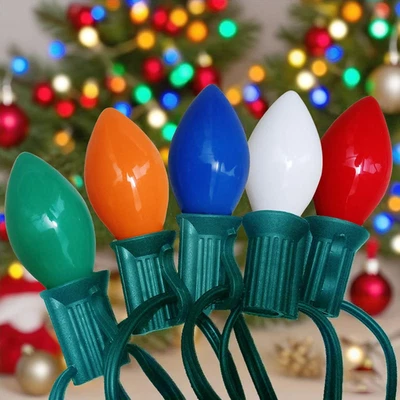 C7 Christmas Lights Outdoor, 25Ft Multicolor Christmas String Lights 25 Ceramic - Image 1 of 4