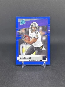 2020 Donruss J.K. Dobbins Rated Rookie Blue Press Proof #311 (RC) Ravens (SP) - Foto 1 di 2