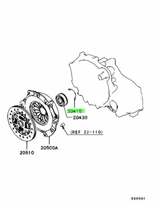 Clipe de rolamento de liberação de embreagem MITSUBISHI original do fabricante Eclipse Galant MD706185 - Imagem 1 de 2