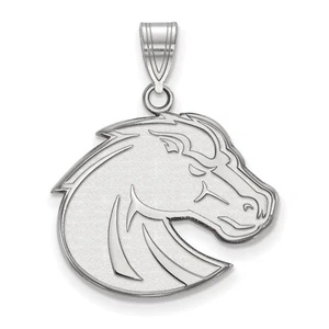Großer Anhänger 10k Weißgold LogoArt Boise State University Bronco - Bild 1 von 2