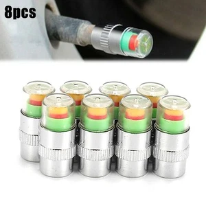 Easy Inflate Tire Pressure Monitor Valve Cap Prolong Tire Lifespan 8Pc Set - Picture 1 of 24