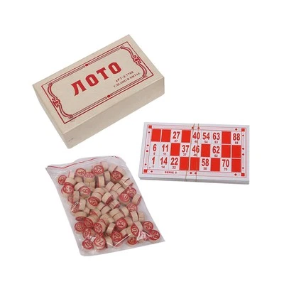 Russian Lotto Bingo Game Traditional 48 Bingo Number Cards Interesting Board - Image 1 of 4