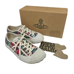 Vivienne Westwood 23SS ANIMAL GYM SHOE MACANDY TARTAN Plaid Low Cut Used NE51-0 - Picture 1 of 10