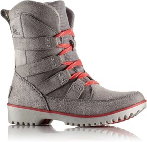 NWT Sorel Meadow Lace light Grey Suede waterproof size 7 - Picture 1 of 10