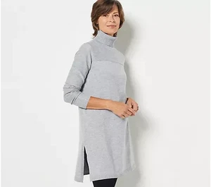 Modern Soul Comfort Yarn Turtleneck Sweater Tunic Womens New A456863 (QVC) - Picture 1 of 5