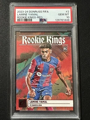 2023 Donruss Lamine Yamal дебютант Kings красный SP PSA 10 Barcelona RC - Изображение 1 из 2
