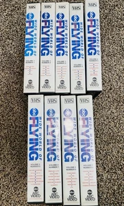 1988-89 8 ABC Wide World of Flying VHS Tapes w/ AOPA Safety Tips for Pilots - Foto 1 di 8