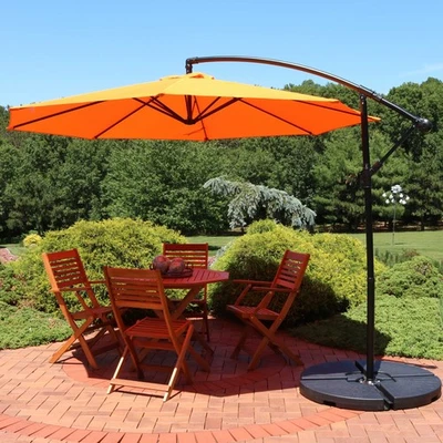 9.5 ft Cantilever Offset Patio Umbrella with Crank - Tangerine by Sunnydaze - Image 1 of 4