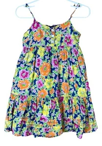 Polo Ralph Lauren (Sz 3T) Girl’s Floral Spaghetti Strap Dress Lined 100% Cotton - Picture 1 of 10