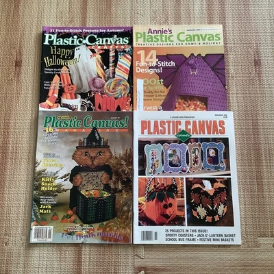 Lote de 4 revistas de lona de plástico de colección decoración de otoño Halloween patrones de acción de gracias Foto 1 de 4