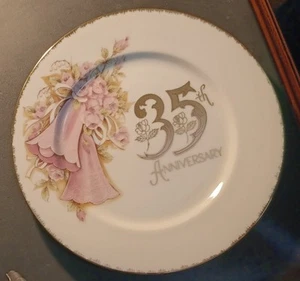 Vintage 35th Anniversary Plate Made In Japan Decorative - Picture 1 of 2