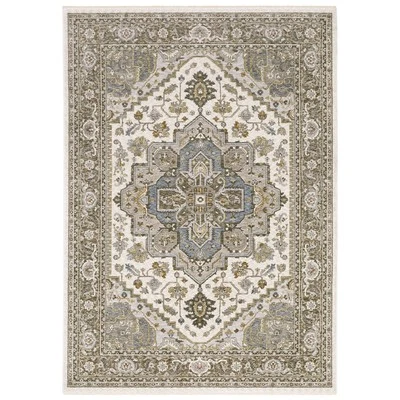 Oriental Weavers Maharaja Area Rug 1144Y Traditional Ivory Medallion — 第 1/4 张图片