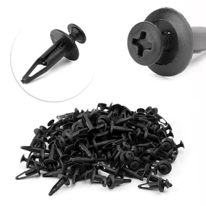 100pcs Car Plastic Push Type Rivet Retainer Fastener Bumper Pin Clips For Ford - Foto 1 di 8