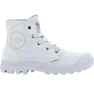 Palladium Women's Pampa Hi Canvas Boots White 7 High Top Streetwear Moto NIB - Picture 1 of 7