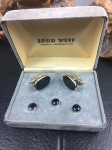 LORD WEST formelles Smoking Set Manschettenknöpfe & Ohrstecker - OVP - Bild 1 von 5