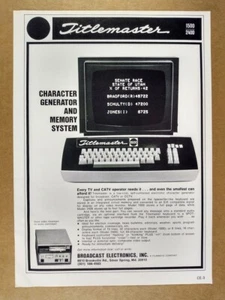 1972 Titlemaster 1500 TV CATV Electronic Character Generator vintage print Ad - Picture 1 of 1